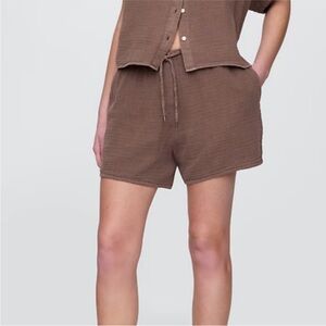 GAP 100% Cotton Gauze Drawstring Lounge Shorts